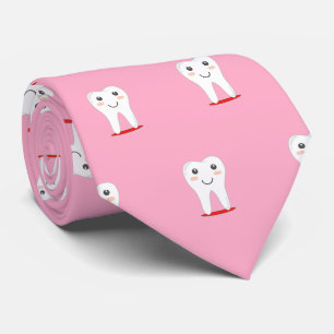 Cravate Ties Dentaires Dentiste Dents Rose