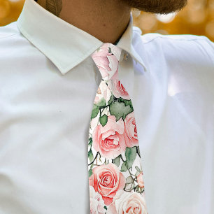 Cravate Ties Roses Teint de Pêche Cou