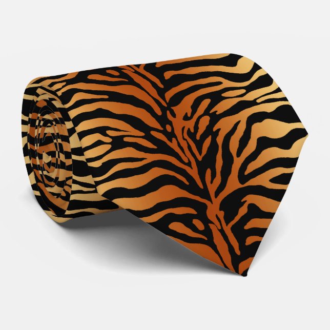 Cravate Tiger Stripes Poster de animal, ambre, noir et tan (Roulé)