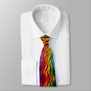 Cravate Tigre arc-en-ciel