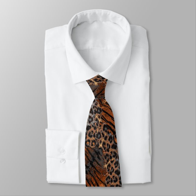 Cravate Tigre léopard tendance (Attaché)
