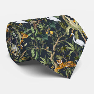 Cravate Tigre motif cool carrelé dans la jungle