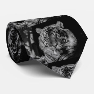 Cravate Tigre noir et blanc