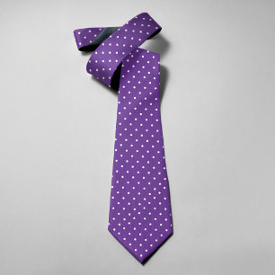 Cravate Tissu à pois sur fond violet pour garçons d'honneu