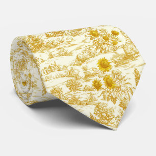 Cravate Toile de tournesol rustique de campagne dans des t