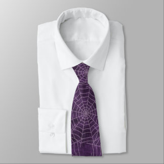 Cravate Toiles d'araignée violettes Halloween Grunge