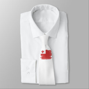 Cravate Tonga flag brush stroke, national flag