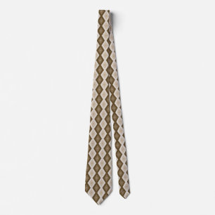 Cravate Tons de motif diamant brun