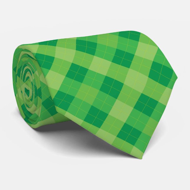 Cravate Tons verts appliqués (Roulé)