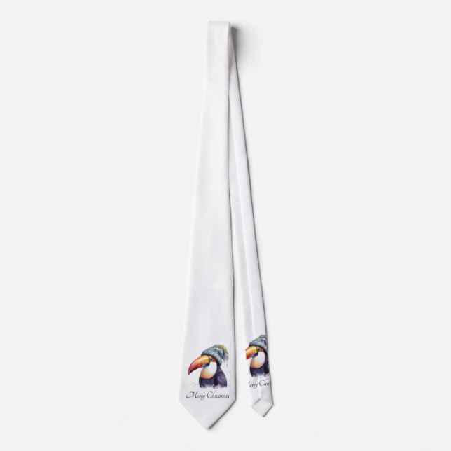 Cravate Toucan Winter Vibes, personnalisation (Devant)