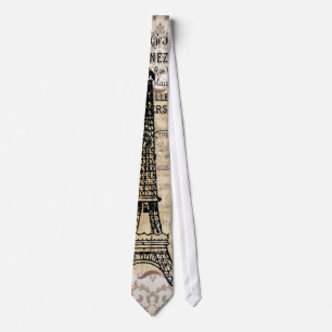 Cravate Tour Eiffel chic minable vintage de Paris