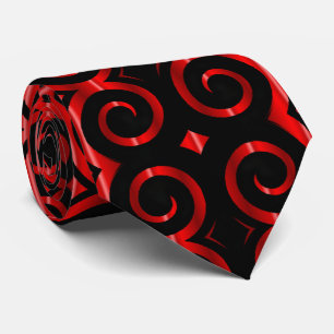 Cravate Tourbillons noirs distinctifs (rouge)