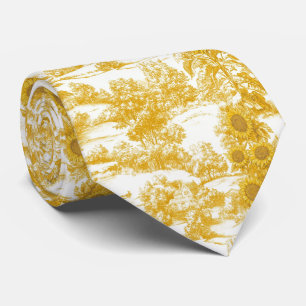Cravate Tournesol Campagne Vintage Toile Jaune (7)