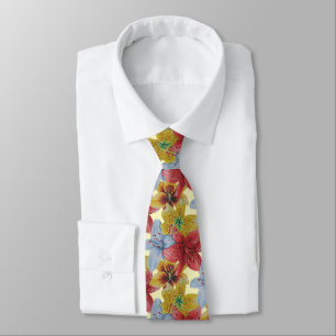 Cravate tout sur fleur de lys coloré fleurs motifs