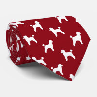 Toy Poodle Chien Silhouettes Motif Rouge et blanc
