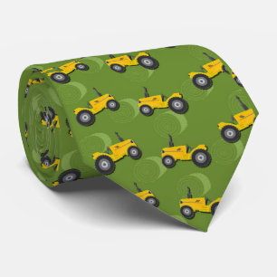 Cravate Tracteur agricole jaune pour hommes