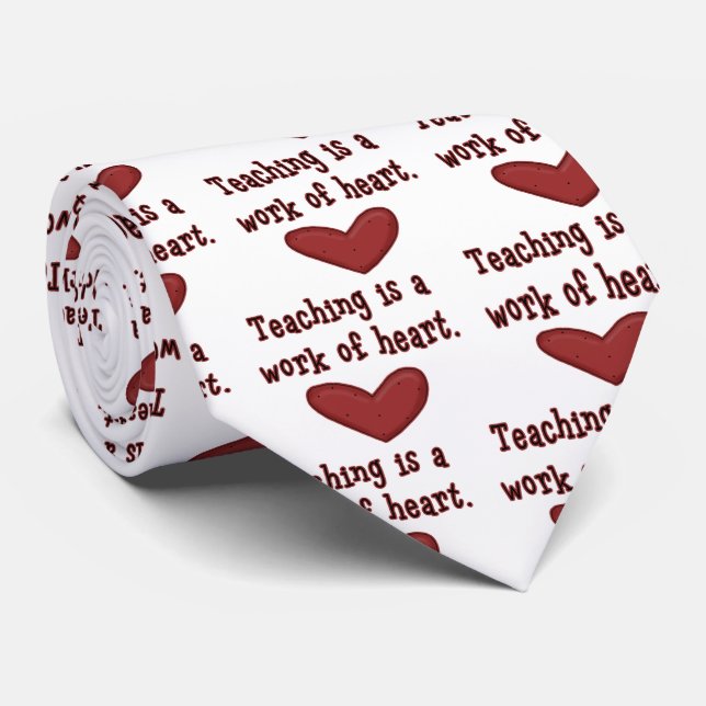 Cravate Travail de l'enseignant du coeur (Roulé)