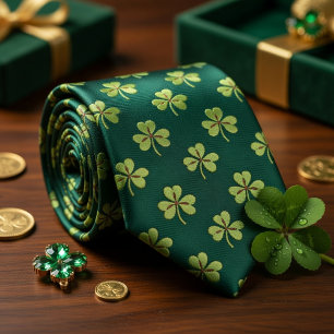 Cravate Trèfle de Forest Green