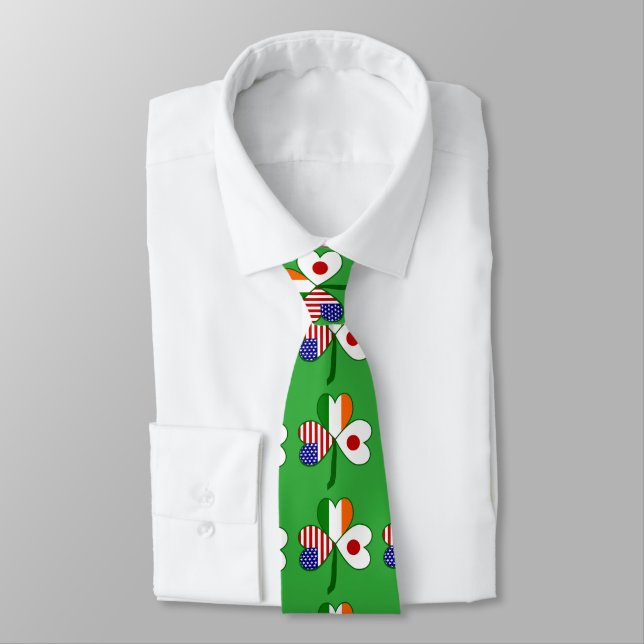 Cravate Trèfle du drapeau japonais (Attaché)