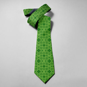 Cravate Trèfle Vert Abstrait Fleur St Patrick's Day