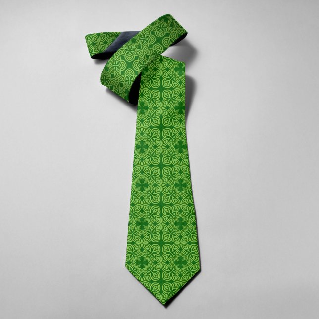 Cravate Trèfle Vert Abstrait Fleur St Patrick's Day (Créateur téléchargé)
