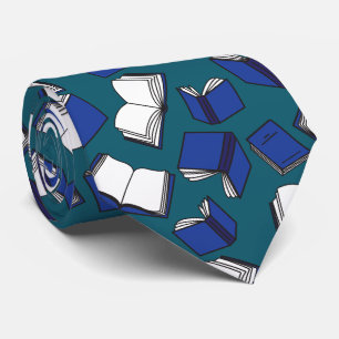Cravate Trendy Librarian Book Lover and Writer Blue Books