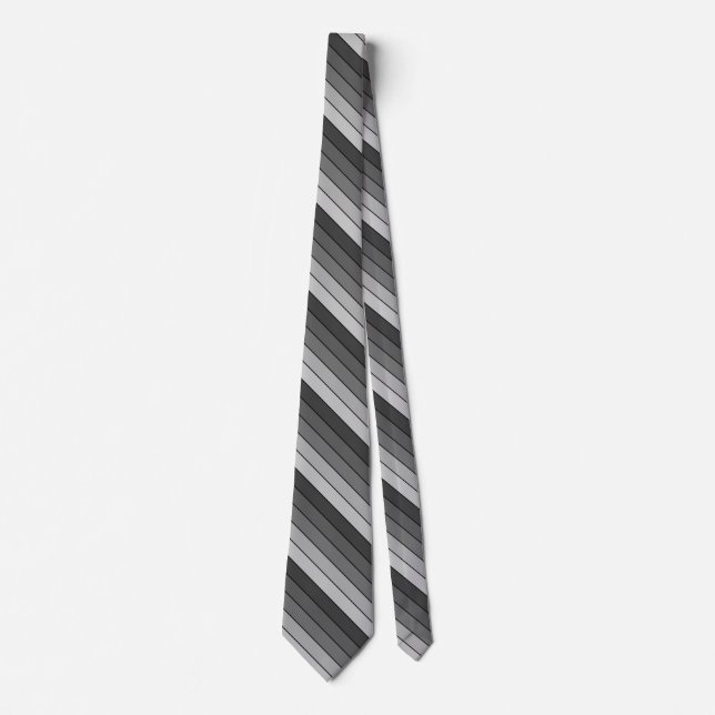 Cravate Trendy Modern Space Gris Stripes (Devant)