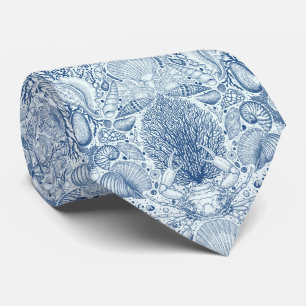 Cravate Trésors de plage en bleu