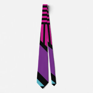 Cravate Triangle - rose, pourpre, bleu et noir