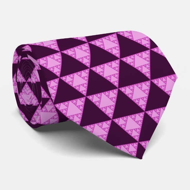 Cravate Triangle Sierpinski en triangle rose LGBTQ+ (Roulé)