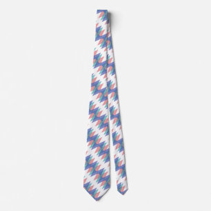 Cravate Triangles bleu et corail