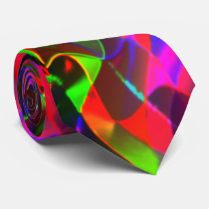 Cravate Triangles courbes colorés ou ondulations colorées.