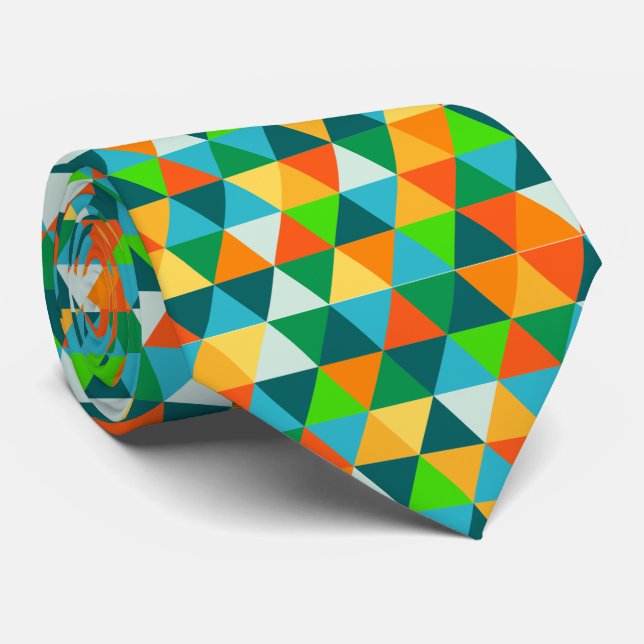 Cravate Triangles géométriques/ajustables PixDezines (Roulé)