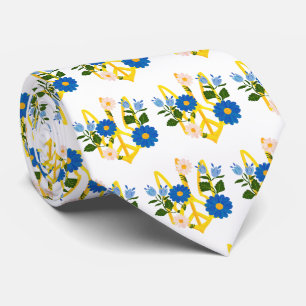 Cravate Trident d'or de l'Ukraine blanc
