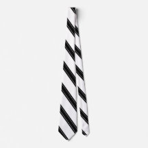 Cravate / Triple bande noire sur motif blanc