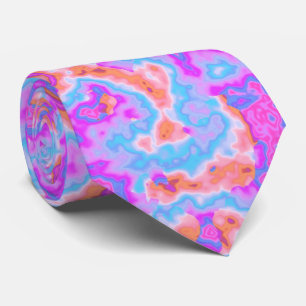 Cravate Trippy Hippie Bold Colorful Neon Acid Trip Marblé