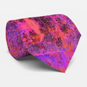 Cravate Trippy Magenta et Orange Jardin impressionniste