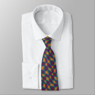 Cravate Trippy super 60s Flower Checks Orange Rose