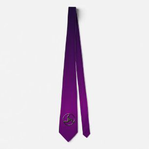 Cravate Triskelion Pentacle Symbole Ancien Mystique Violet