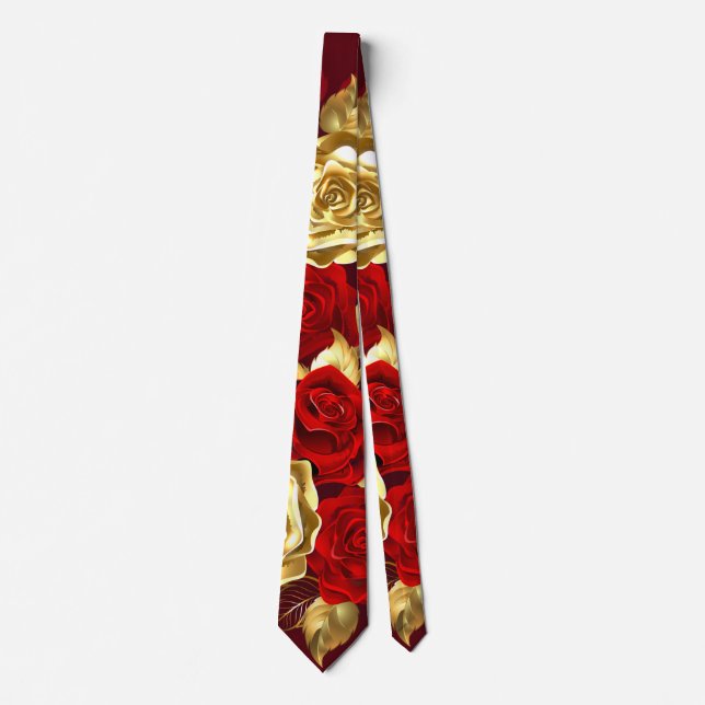 Cravate Trois roses en bijou (Devant)