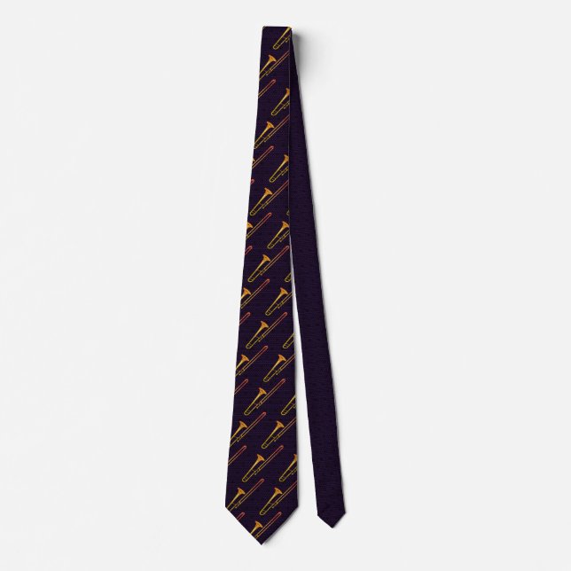 Cravate Trombone violet foncé (Devant)