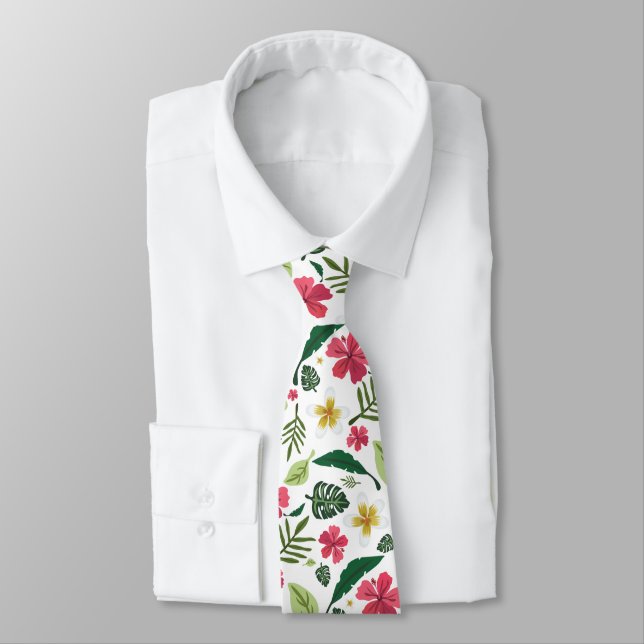 Cravate Tropical Hibiscus (Attaché)