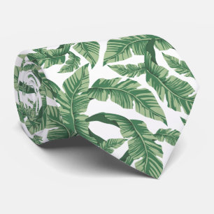 Cravate tropicale mignonne de motif de feuille