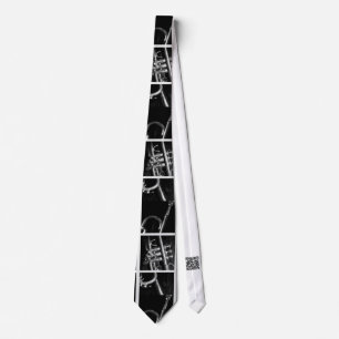 Cravate Trumpet Back et blanc funky