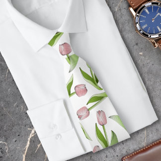Cravate Tulipe rose moderne