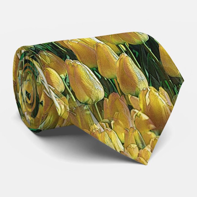 Cravate Tulipes Jaunes Sunshine (Roulé)