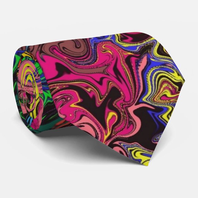 Cravate Twirlers colorés Abstraits / (Roulé)