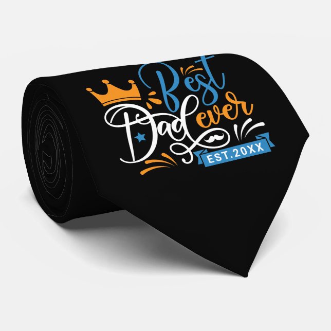 Cravate Typographie du meilleur papa (Roulé)