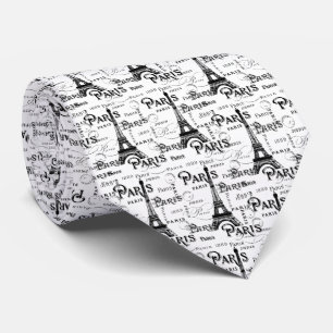 Cravate Typography Calligraphy Paris France Eiffel Tower