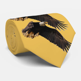 Cravate Un aigle à tête blanche monte vers le ciel